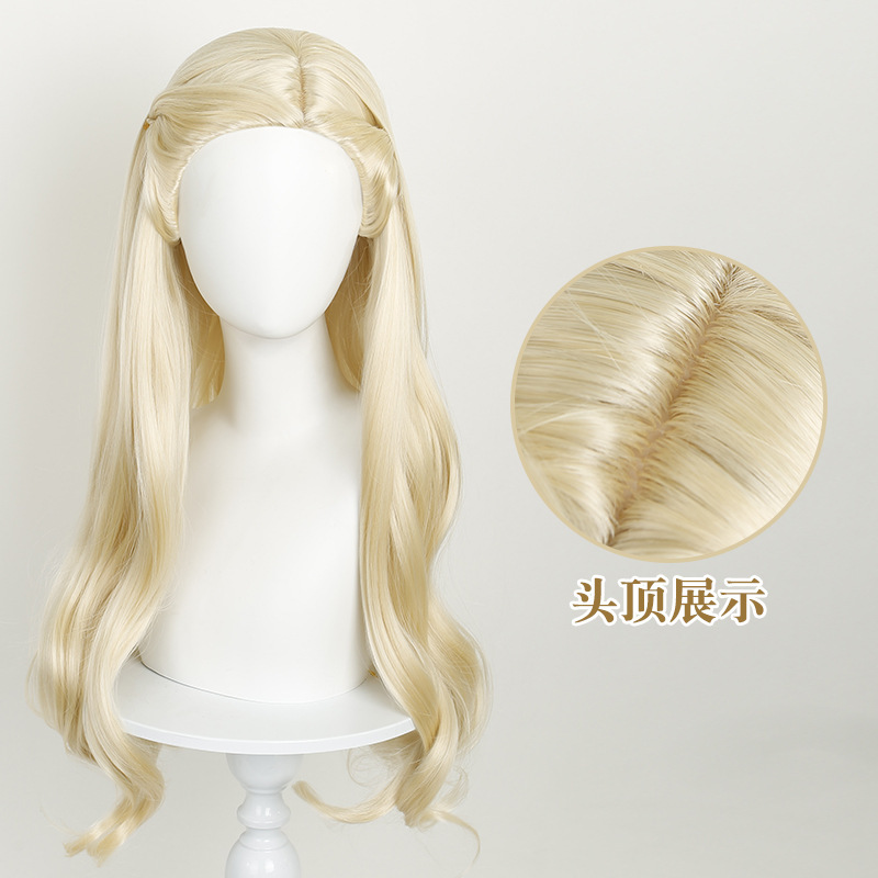 Lingqi Magic Evil Witch Glinda Cosplay Wig 2024 New Movie Realistic Scalp Top Slightly Curly Long Hair Lingqi Magic Evil Witch Glinda Cosplay Wig 2024 New Movie Realistic Scalp Top Slightly Curly Long Hair