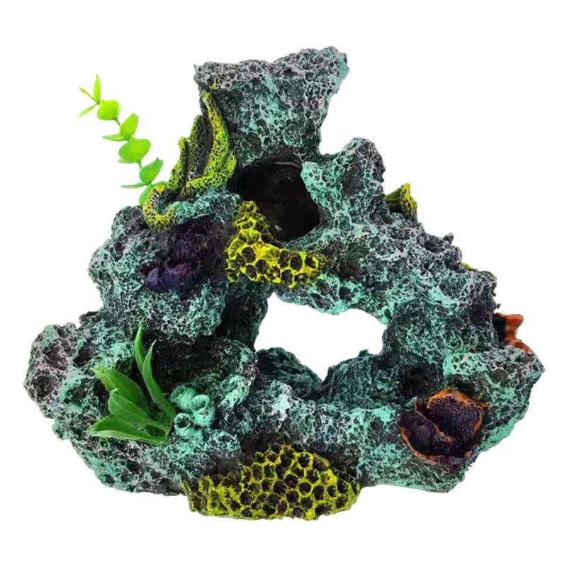 Musgo real decoración de arrecifes de coral acuario decoración paisajismo subacuático piedra resina rocalla refugio casa