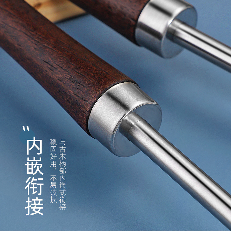 304 espátula de acero inoxidable cuchara de sopa al por mayor gran drenaje freír pala mango de madera utensilios de cocina Hotel no-Pala de freír magnética al por mayor