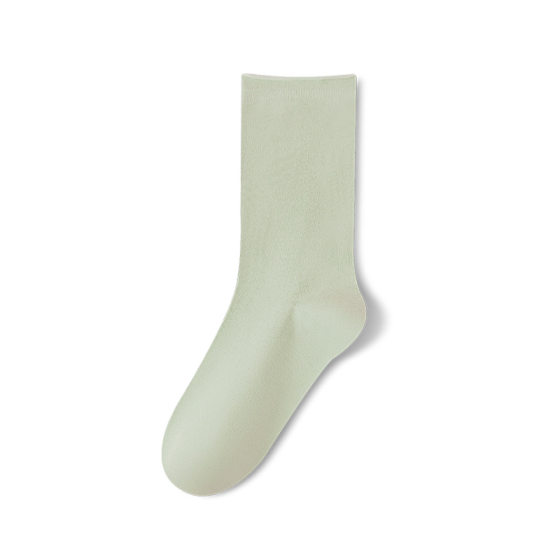 Women's Summer Thin Ice Silk Socks White Mid-Calf Socks 2025 New Seamless Summer Slouch Long Socks