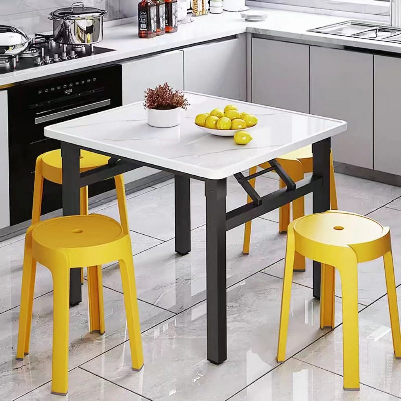 Folding Table, Dining Table, Square Table, Dining Table for Home Use, No Installation Required, Rental House Tea Table, Foldable Mahjong Table