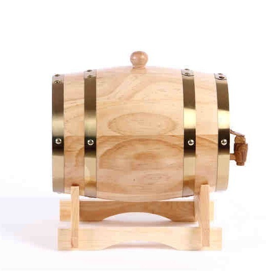 Oak wine barrel, horizontal, suitable for both home and commercial use, wooden with aluminum foil lining, for homemade liquor, beer, red wine, and other wines