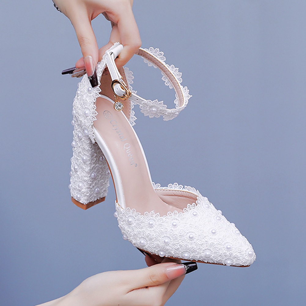 Chunky Heel Pointed Sandals White Wedding Shoes O1CN01BA5Xjt2DfLReiKZzD !!3384498636 0 Cib