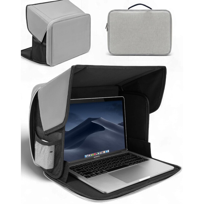 Ready-Made Outdoor Laptop Sunshade Cover, Privacy Foldable Portable Protective Case Bag