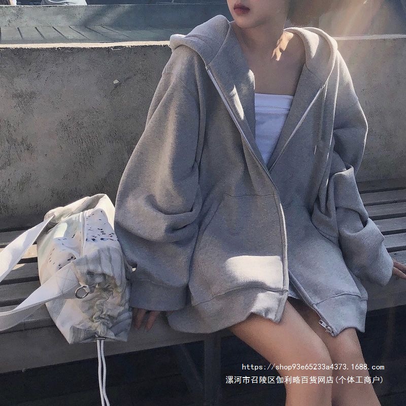 2026新年超火卫衣女春秋冬连帽薄款外套加绒韩版学生宽松上衣开衫