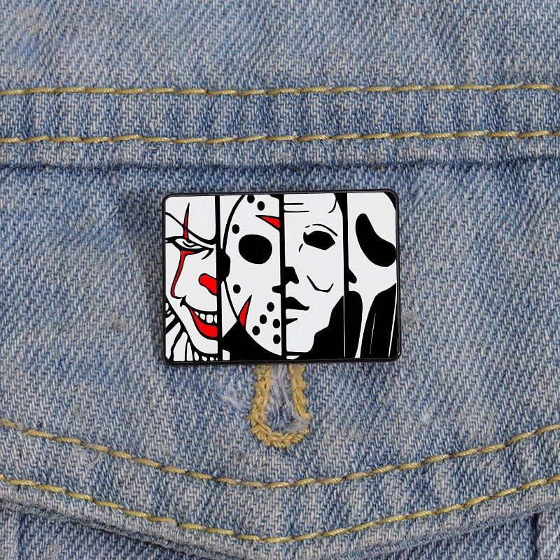 10g Weight Brooches Classification Festival Occasion Alloy Material Halloween Festival Funny Pin Letter Badge Alloy Printing Unisex Brooches