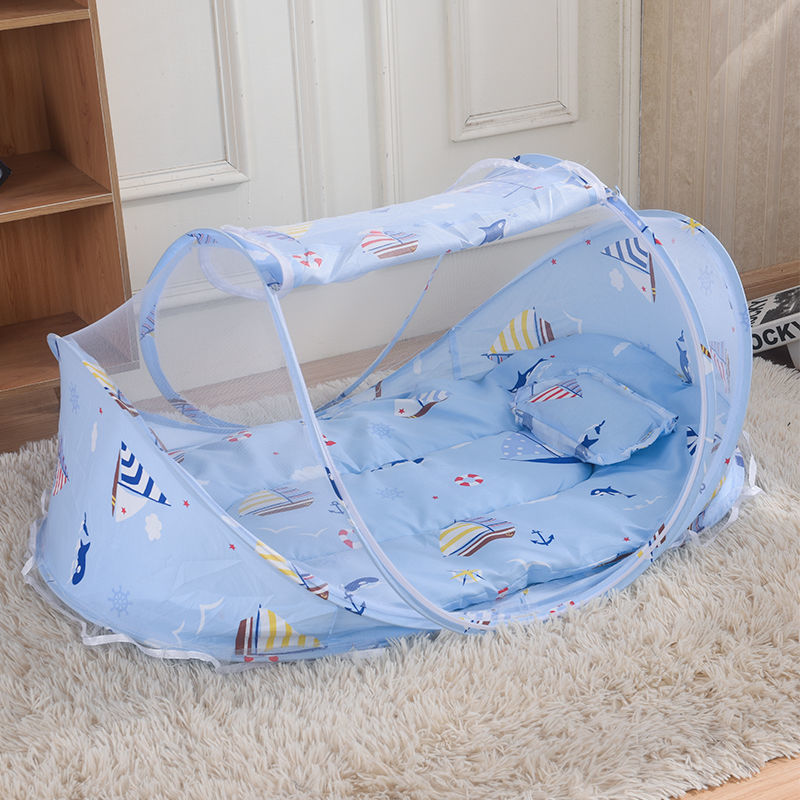 Baby Mosquito Net Cover, Installation-Free, Foldable Baby Anti-Mosquito Bed, Mongolian Yurt, Kidsren's Newborn Kids Anti-Fall with Bottom