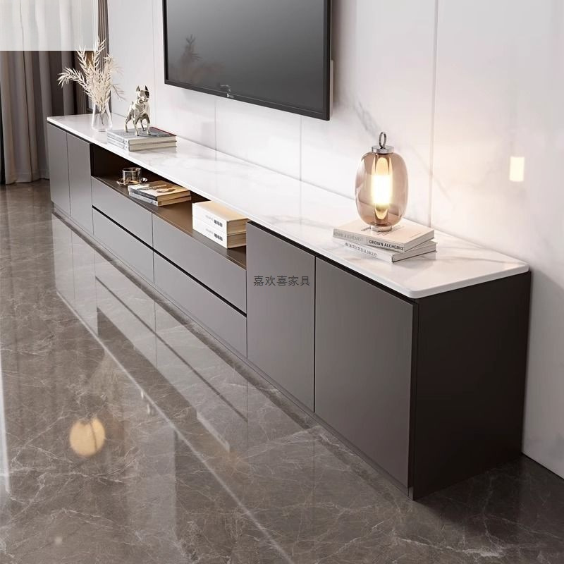 Tv Cabinet Floor-Standing Living Room Storage Cabinet Integrated Solid Wood Tv Cabinet Installation-Free Two-In-One Storage Cabinet Wholesale