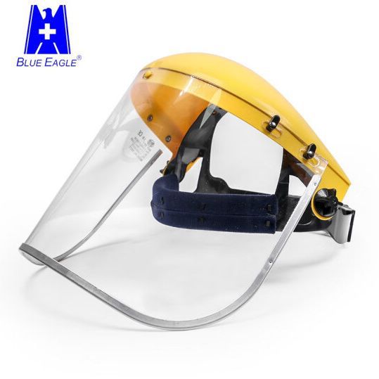 蓝鹰  PC铝包边镜片墨绿色  打磨防冲击防化学飞溅头戴式防护面屏