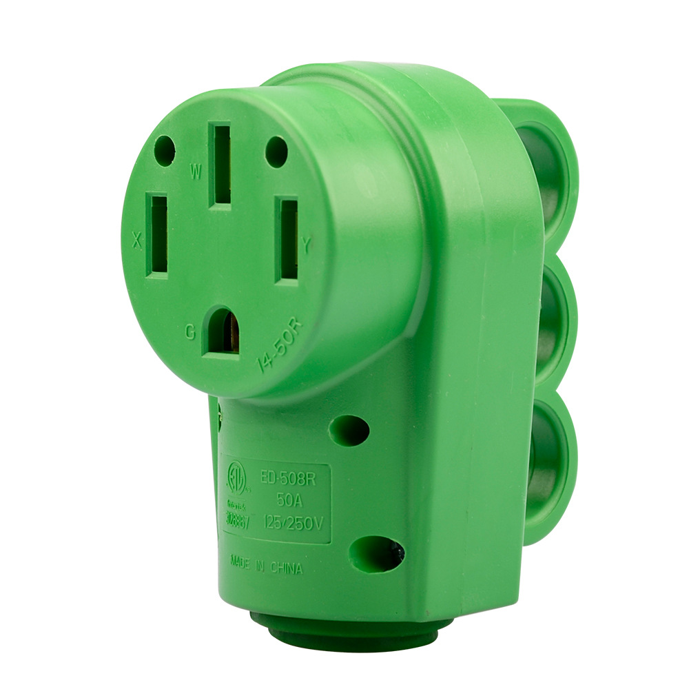 美式房车插头绿色组装插头 母插 NEMA 14-50R 50A 125/250V