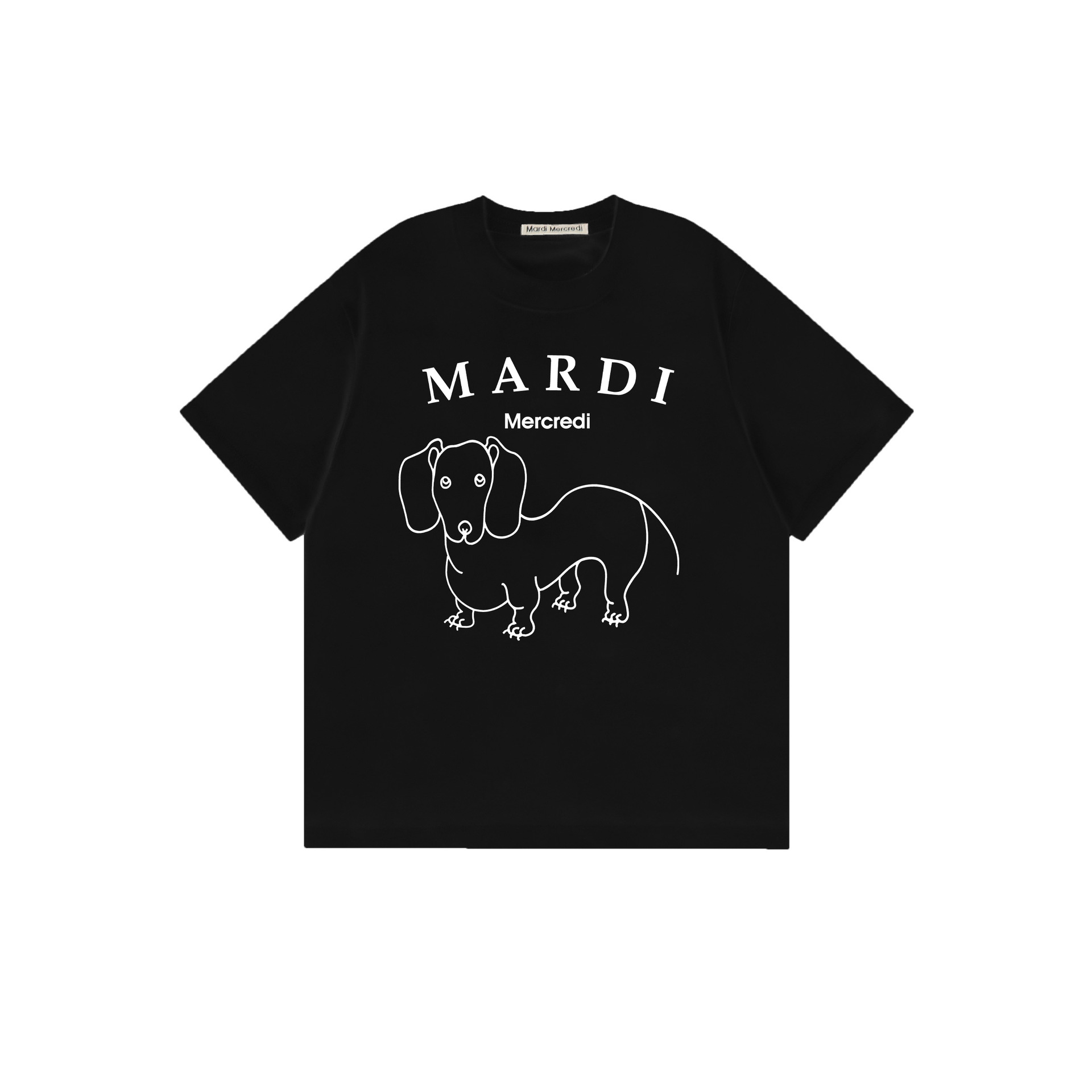 2025 新マルディ半袖右肩スリムフィットゴールドハイシルバー同スタイルデイジードックスフード犬 Tシャツホットガール着用