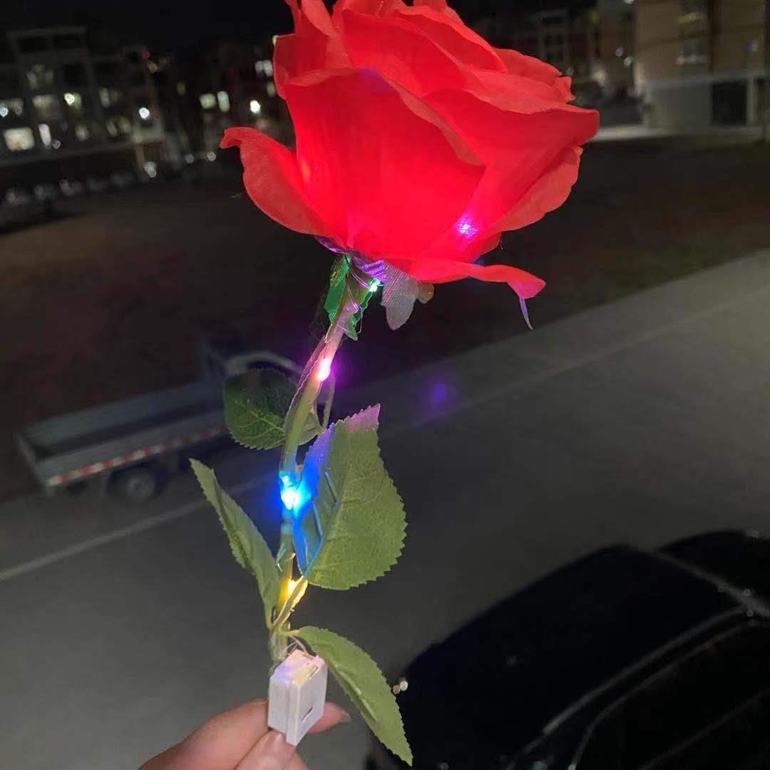 发光玫瑰花七夕情人节母亲节教师节LED灯玫瑰花礼物地摊夜市鲜花-阿里巴巴