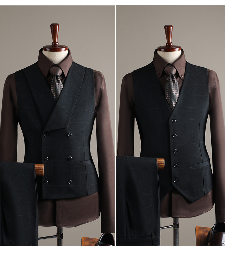 Men's Slim Fit Plaid Single Breasted Blazer For Wedding Formal_voghion.com