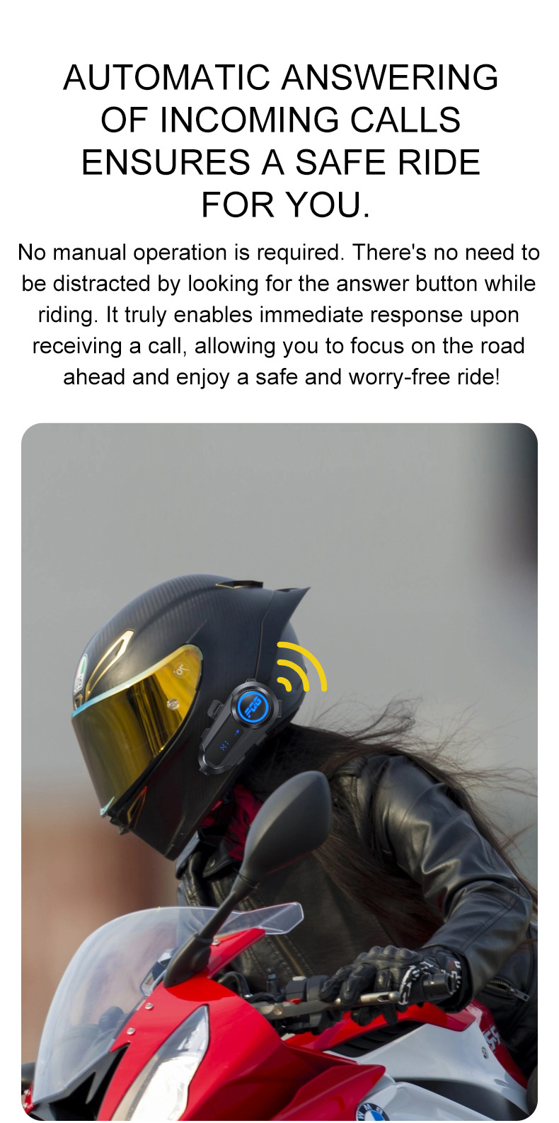 Y08 Helmet Bluetooth Headset FM Radio EQ Sound Effects LCD Screen Battery Volume Temperature Display Helmet Headphone
