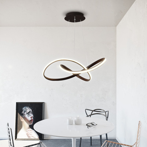 Restaurant chandelier modern minimalist creative personality art dining room curve lamp study Nordic post-modern lighting fixtures