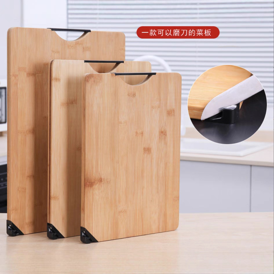 Tabla de Cortar de Bambú con Afilador para Cocina