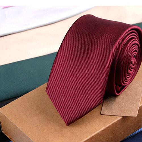 Korean style formal men's tie black wholesale trendy new casual solid color 6cm polyester Christmas white tie