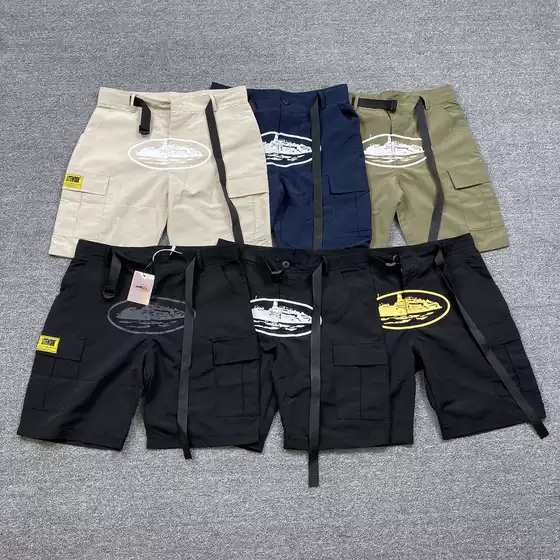 Cross-Border Cruise Print American Style Unisex Loose Casual Multi-Pocket Cargo Shorts