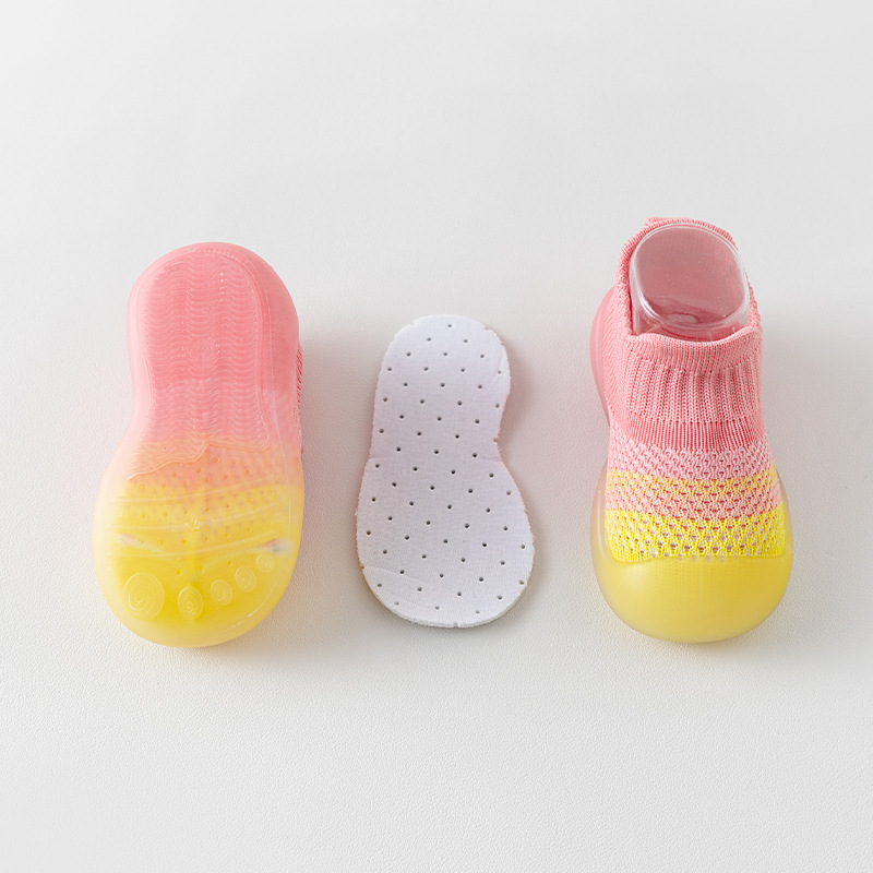 Zapatos para bebés de verano zapatos de malla para bebés antideslizantes con suela suave resistente al desgaste calcetines transpirables y cómodos