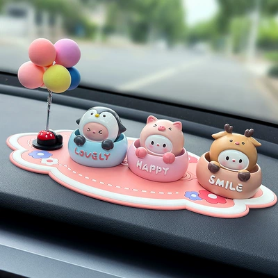 Decoration Supplies – Car ornaments - blue-penguin-pink-pig-milk-coffee-deer-minnie-colorful-balloon-ornaments-large-mo-pink-cushion