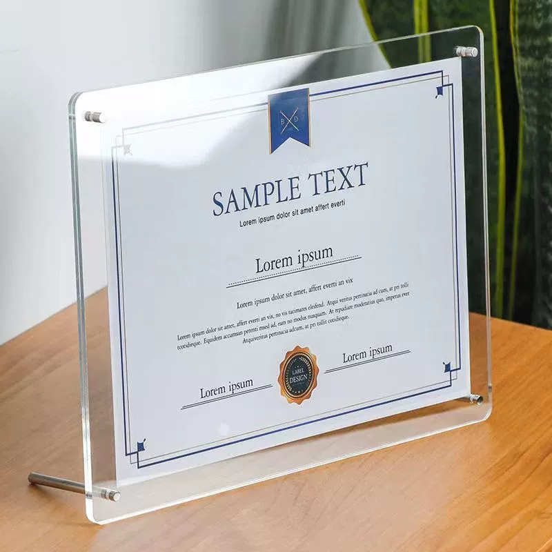 Прямые продажи с фабрики, акриловый стол, прозрачная фоторамка, настенная рамка для лицензии на бизнес, рамка для сертификата авторизации, доставка