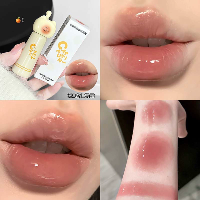 Lip balm Cappuvini cute cat moisturizing gloss, mirror effect, 2 g