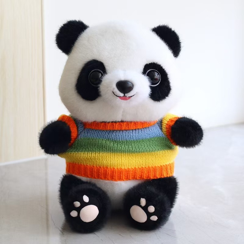 Panda lindo muñeca niño muñeca de regalo tesoro nacional panda gigante imitación panda gigante juguetes de peluche