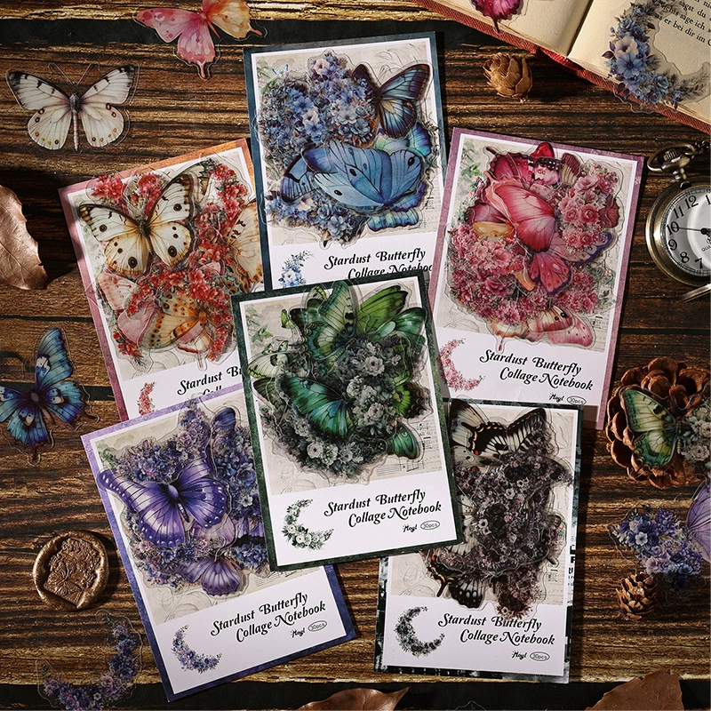 Водонепроницаемые наклейки для справочника с бабочками, дорогой справочник на основе соли, фотоальбом, коллаж «сделай сам», декоративный материал, наклейки с бабочками из ПЭТ