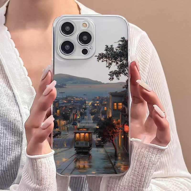 Paisaje rural para iphone16promax funda para teléfono móvil hermoso Apple 15 anti-caída 14pro nuevo 13/12