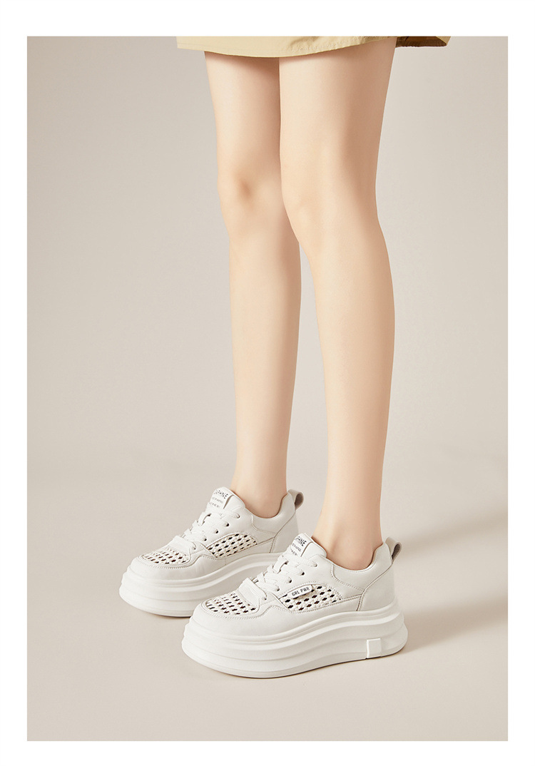 Giày sneaker nữ đế dày màu trắng họa tiết lỗ thoáng khí mùa hè 2025 — Lưới 3125101018m màu, 3125101018 màu đen, 3125101018 lưới bạc, 3125101018m màu chi tiết 6