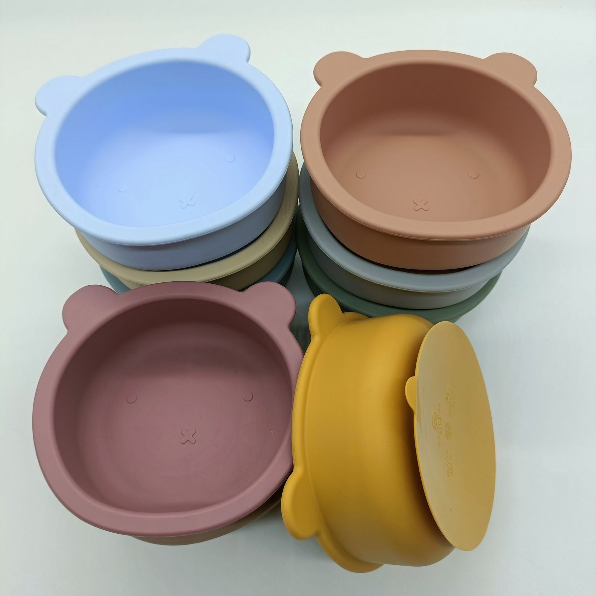 亚马逊食品硅胶小熊碗