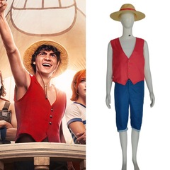 路飛cos服海賊王衣服兩年後二代cosplay衣服草帽鞋子道具服裝