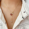 Small design crystal from pearl, brand necklace, zirconium, pendant, chain for key bag , trend of season, micro incrustation