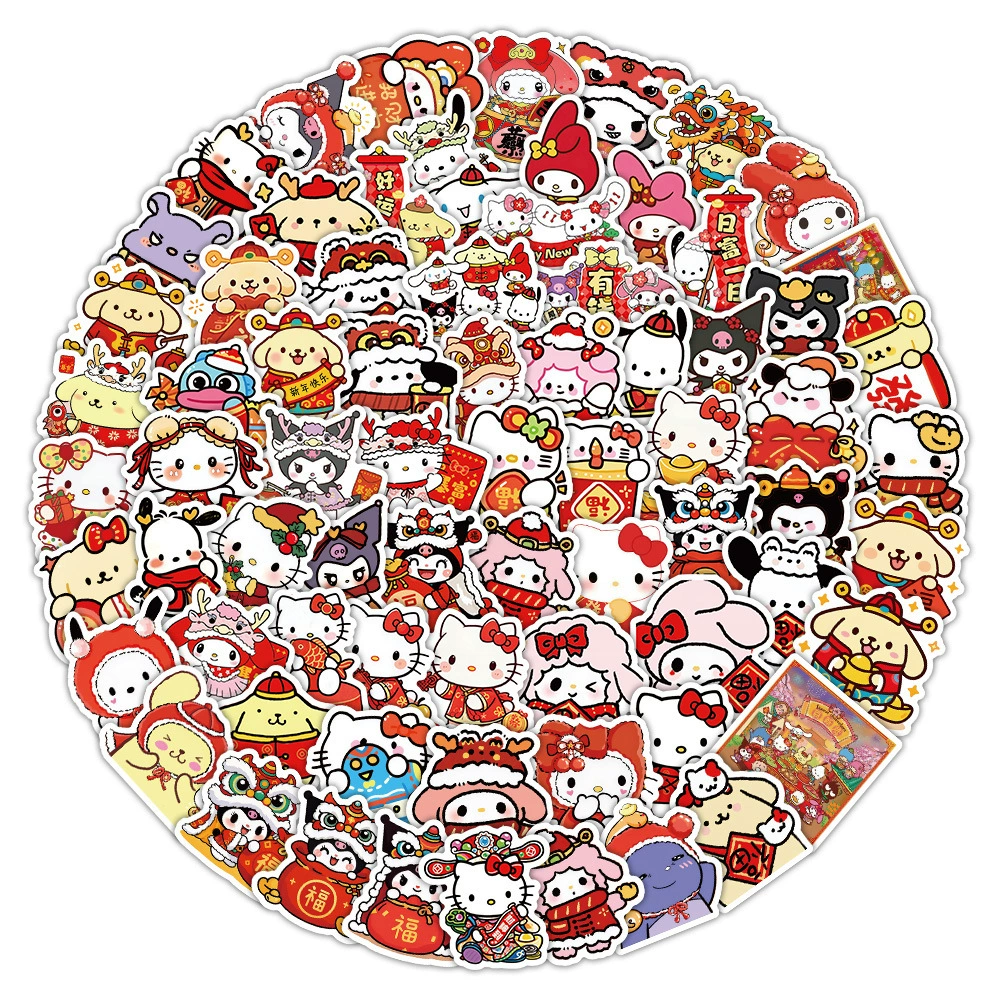 Hello kitty, милый мультяшный стикер, наклейки