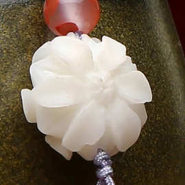 菩提根梅花背云散珠 菩提根雕刻牡丹花隔珠 diy饰品 16mm