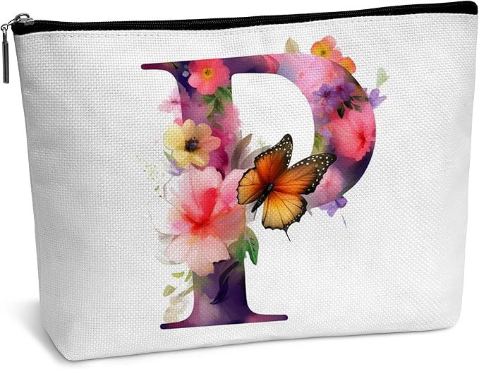 Amazon Cross-border explosiva bolsa de cosméticos para mujer bolsa de almacenamiento de viaje de flores bolsa de letras algodón y lino impresión de doble cara