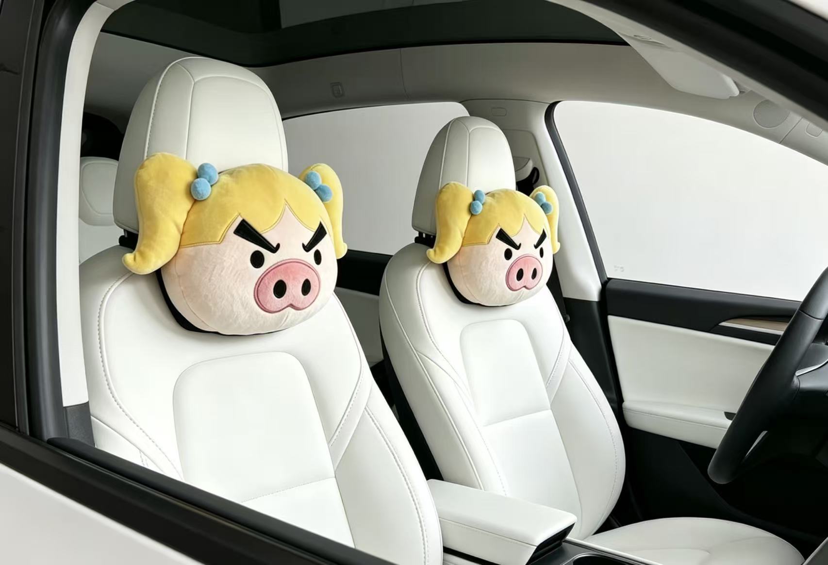 Cartoon Car Headrest and Neck Pillow Powerpuff Girls Crayon Shin-Chan Doodle Man Left Side Headrest Cross-Border Exclusive Supply