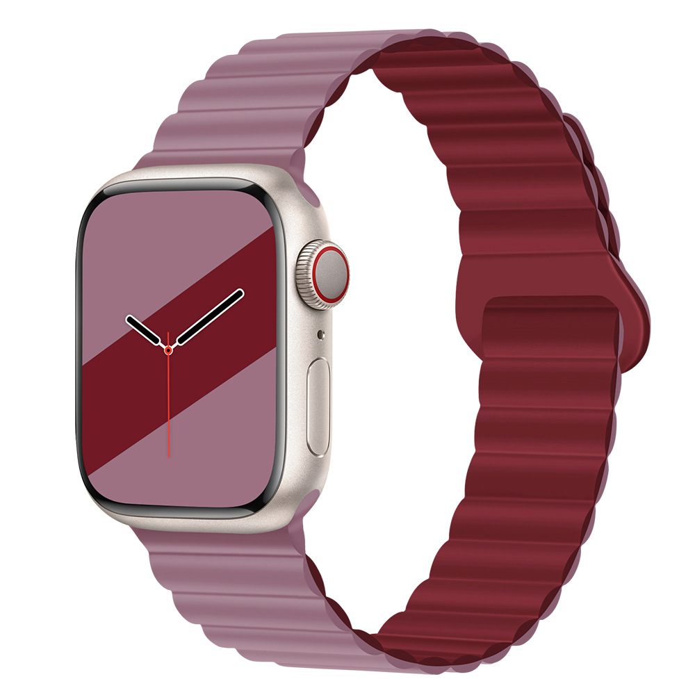 適用iwatchs9ultra1-8世代リンゴ時計バンド磁気吸引時計バンド運動シリコンリンゴ時計バンド