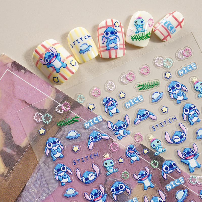 Cross-Border Internet Celebrity Ins New 5D Embossed Cartoon Nail Art Stickers Cute Stitch Stereo Nail Stickers M2130 Cross-Border Internet Celebrity Ins New 5D Embossed Cartoon Nail Art Stickers Cute Stitch Stereo Nail Stickers M2130