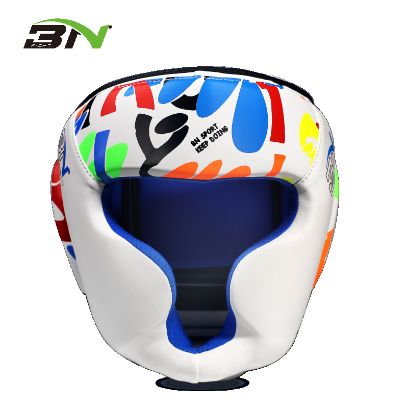 Bn Cross-Border New Graffiti Children's Boxing Helmet Muay Thai Sanda Fighting Training Head Protection Gear Dropshipping Protection