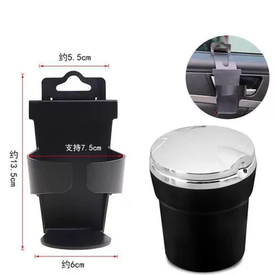 Car ashtray Car Cup Holder, Multifunctional - door-side-shelf-luxury-black-ashtray-with-light