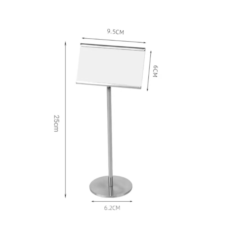 Soporte de menú de acero inoxidable creativo soporte de tarjeta de menú de restaurante soporte de mesa soporte de asiento de mesa Nombre de menú buffet soporte de exhibición