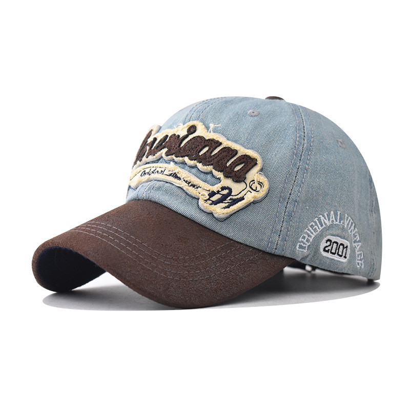 Nuevo cross-border hombre y mujer lavado con agua vaqueros America sombrero de béisbol frotado super buena sensación de alta calidad gorra de boca de pato