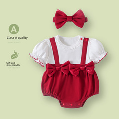 女嬰夏裝包屁衣ins風嬰兒a類新生兒連體衣韓風嬰兒裝跨境童裝批發