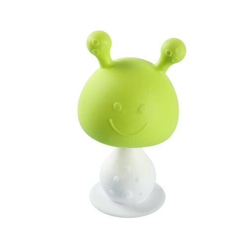 Cross-border best-selling baby teething gum, children's mushroom head rattle, baby gum massage teeth cleaner silicone teething gum