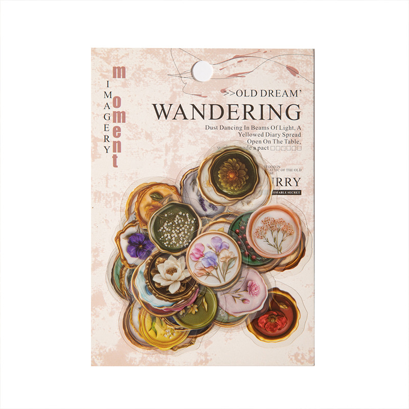 Rosemary viejos sueños materiales retro PET pegatinas ramo etiqueta mariposa collage multi-tamaño combinación decoración de campana de mano