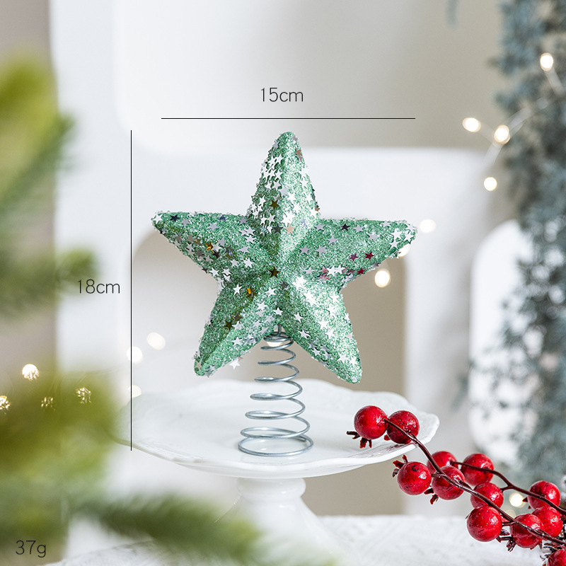 クロスボーダー新製品クリスマスツリートップスターデコレーション粘着ピンクダイヤモンドシーンフォーム五芒星クリスマスツリートップアレンジメント装飾|undefined