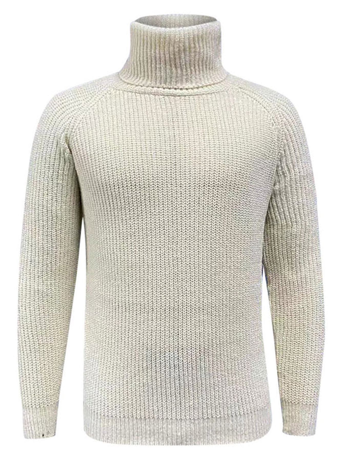 ​Men's & Women's Oversized High-Neck Knit Sweater – Vintage-Inspired Chunky Pullover For Winter, Casual & Chic (Beige, M-3XL)​_voghion.com