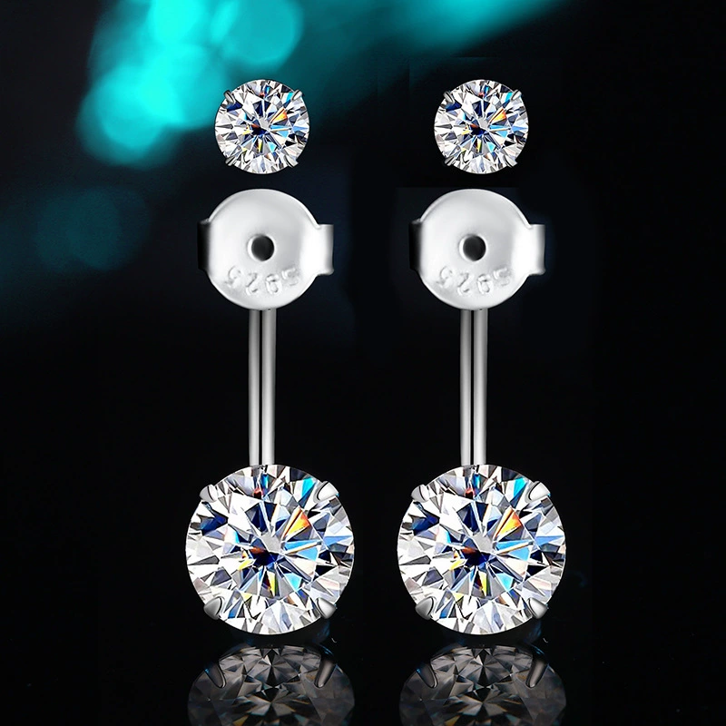 Platinum fashionable classic earrings, silver 925 sample