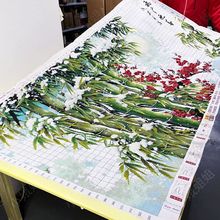 飞雪迎春十字绣成品不带框纯手工出售已绣好2025新款客厅高端花卉